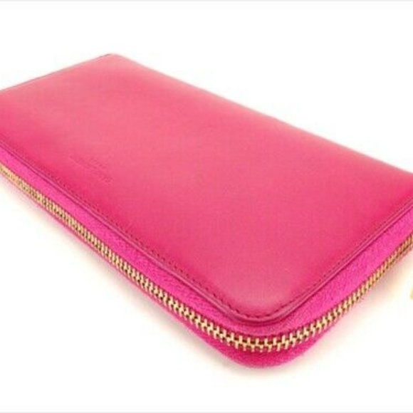 Auth Saint Laurent Long Wallet Pink leather Woman - Picture 2 of 10